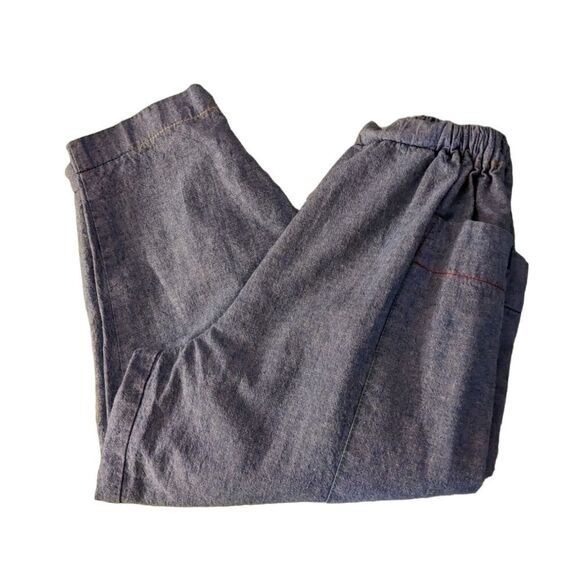 Vintage CottontailĀ Originalsā blue chambray paperābag pants size 6 š5 forā$25 - Picture 2 of 5